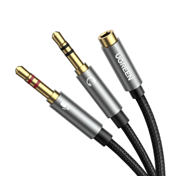 UGREEN Headphone Mic Splitter 3.5mm Jack Audio Mic Adapter Aux TRRS